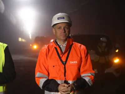 predsednik uprave DARS Valentin Hajdinjak- 02.03.2022 - Avtocestni predor Karavanke - gradnja druge cevi avtocestnega predora med Slovenijo in Avstrijo -.//FOTO: Luka Cjuha