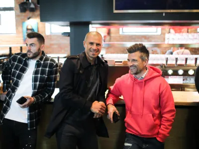 trener Brava Dejan Grabićtrener Kopra Zoran Zeljkovićkapetan Kopra Ivica Guberac, - 09.05.2022 - novinarska konferenca pred nogometnim finalom pokala Pivovarne Union v mo&scaron;ki konkurenci med Koprom in Bravom //FOTO: Bojan Velikonja