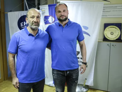 selektorja Dragan Adžič in Uro&scaron; Zorman- 03. 06. 2024 - novinarska konferenca RZS pred Olimpijskimi igrami v Parizu //FOTO: Jaka Gasar