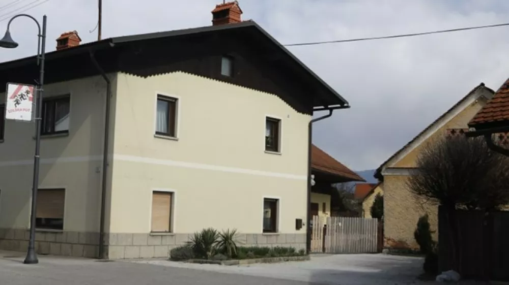 Pes, ki je do smrti ogrizel deklico, je bil pripet na dvori&scaron;ču stanovanjske hi&scaron;e v Meng&scaron;u. Foto: Luka Cjuha