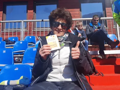 Alpska smučarska legenda in mati Federice Brignone Maria Rosa Quario je na 61. Pokalu Vitranc kot profesionalna novinarka poročala s svojega zadnjega tekmovanja.