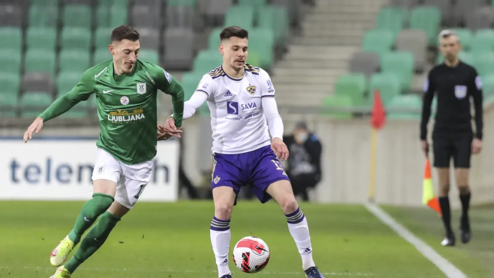 Mario Kvesič, Dorde Ivanovič- 13.01.2022  nogomet  Olimpija: Maribor, Prva liga Telemacha, 21. krog: /FOTO: Jaka Gasar