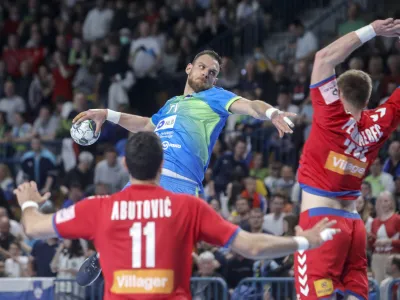 Borut Mačkov&scaron;ek - 13.04.2022 &ndash; mo&scaron;ki rokomet &ndash; Slovenija: Srbija, kvalifikacije za SP 2023, prva tekma: /FOTO: Jaka Gasar