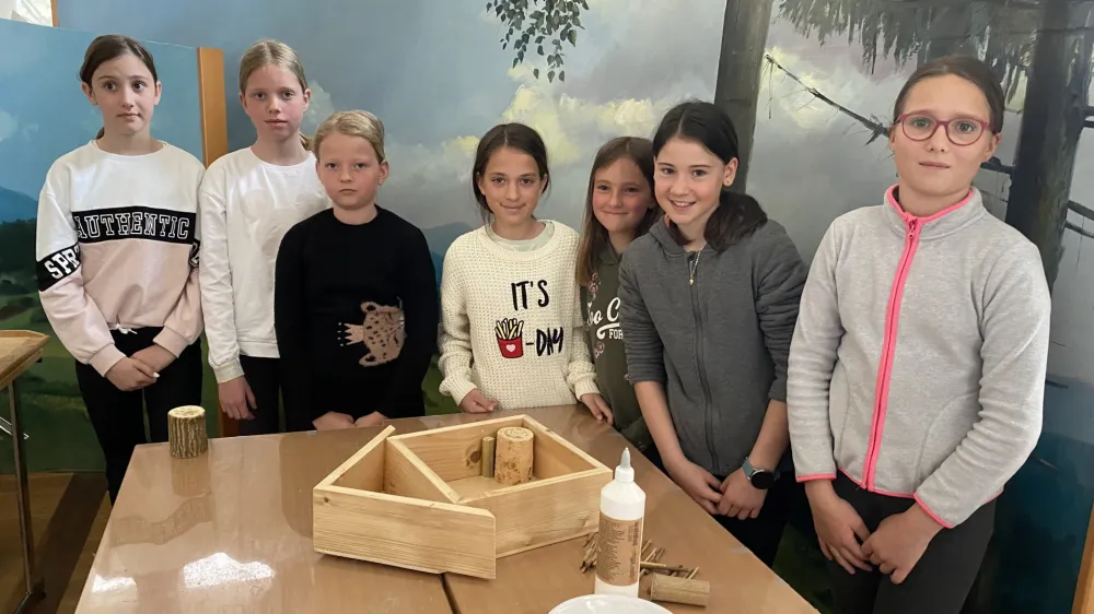 Učenci O&Scaron; Davorina Jenka Cerklje na Gorenjskem so v Čebelarskem muzeju v Radovljici izdelovali gnezdilnice za čebele samotarke. Postavili jih bodo okoli svoje &scaron;ole.