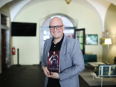 dr. Gregor Antoličič, zgodovinar - raziskovalec Zgodovinskega in&scaron;tituta Milka Kosa ZRC SAZU - 10.05.2022 - predstavitev knjige Maksimilijan, cesar po Napoleonovi milosti, avtorja zgodovinarja Gregorja Antoličiča, //FOTO: Bojan Velikonja