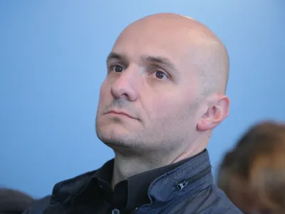 Branko Čakarmi, programski direktor Pro Plus- Javna tribuna o novem medijskem zakonu, organiziral Mednarodni medijski center IMC v sodelovanju s Sindikatom novinarjev Slovenije,///FOTO: Luka Cjuha