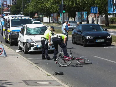 21.06.2022. - Prometna nesreča s smrtnim izidom na &Scaron;martinski cesti v Ljubljani.//FOTO: Bojan Velikonja