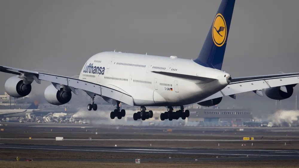 An Airbus A 380 of Lufthansa airline lands the airport in Frankfurt, Germany, Thursday, Feb. 14, 2019. The European plane manufacturer Airbus said Thursday it will stop making its superjumbo A380 in 2021 for lack of customers, abandoning the world's biggest passenger jet and one of the aviation industry's most ambitious and most troubled endeavors. (AP Photo/Michael Probst)