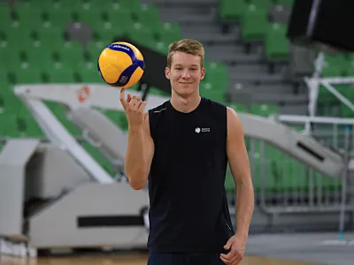 Ljubljana. Stožice. Mo&scaron;ka odbojkarska reprezentanca..Rok Možič...FotoRobert Balen