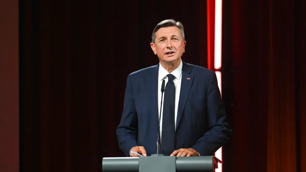 Bled, Festivalna dvorana.<br>Blejski strateski forum 2022.<br>Odprtje foruma.<br>Osrednji nagovor predsednika republike Boruta Pahorja.