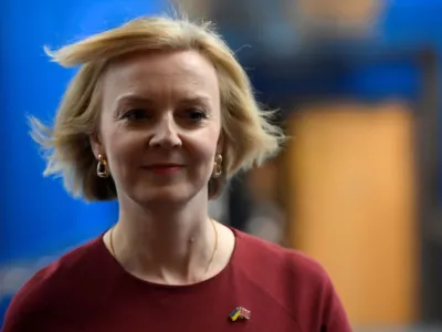 British Prime Minister Liz Truss walks among the venues at the conference center, during the annual Conservative Party conference in Birmingham, Britain, October 2, 2022. REUTERS/Toby Melville