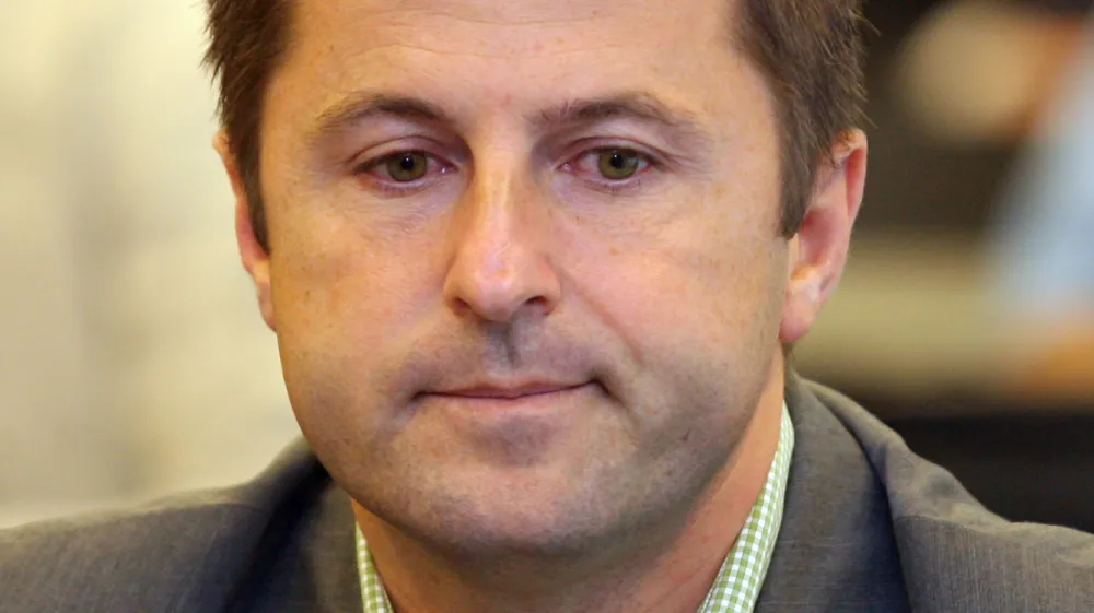 Ale&scaron; Remih, direktor NK OlimpijaNogometna zveza Slovenije (NZS) - žreb tekmovalnih parov nogometne Prve Lige in 2. SNL, //FOTO: Luka CjuhaOPOMBA: ZA OBJAVO V CASOPISU DNEVNIK