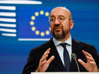 European Council President Charles Michel speaks at a news conference after the first day of the European leaders summit, held to discuss Ukraine, energy, economic issues and external relations in Brussels, Belgium, October 21, 2022. REUTERS/Piroschka van de Wouw