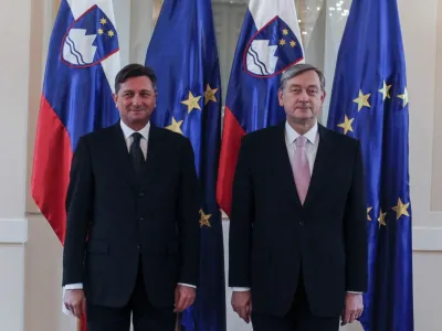 novoizvoljeni predsednik republike Borut Pahor in dosedanji predsednik republike Danilo Trk- primopredaja poslov med novoizvoljenim predsednikom republike Borutom Pahorjem in dosedanjim predsednikom Danilom Trkom 2012 //FOTO: Jaka Gasar