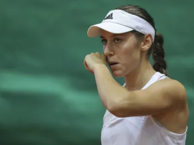 Kaja Juvan- 11.11.2022 &ndash; tenis &ndash; Slovenija: Kitajska, pokal Billie Jean King, ženske, polfinale kvalifikacij za zaključni turnir svetovne skupine: //FOTO: Jaka Gasar