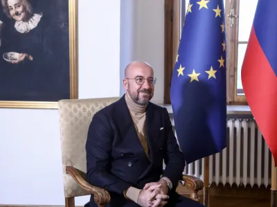 - 05.12.2022 - Grad Strmol - delovni obisk predsednika Evropskega sveta Charlesa Michela v Sloveniji &ndash;&nbsp;//FOTO: Luka Cjuha