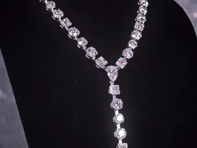 Alex Moss v New Yorku. diamantna ogrlica