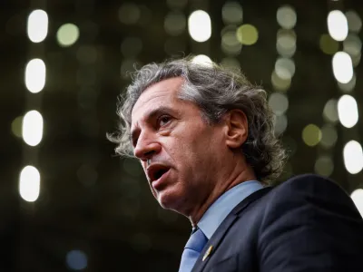 Belgija, Bruselj.<br>Zasedanje voditeljev drzav clanic EU.<br>Izjava predsednika vlade Roberta Goloba ob odhodu.