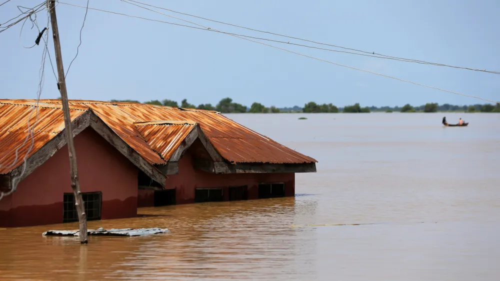 A house partially submerged in flood waters is pictured in Lokoja city, Kogi State, Nigeria September 17, 2018. REUTERS/Afolabi Sotunde