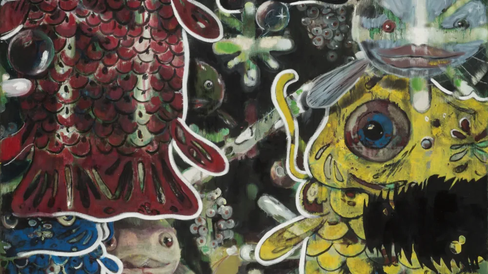 Marko Jak&scaron;e Mitja Ficko: Ribičija / Fishing, 2014&minus;2022, olje na platno / oil on canvas, 280 x 190 cm