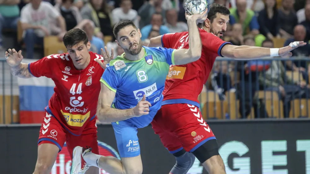 Blaž Janc - 13.04.2022 &ndash; mo&scaron;ki rokomet &ndash; Slovenija: Srbija, kvalifikacije za SP 2023, prva tekma: /FOTO: Jaka Gasar