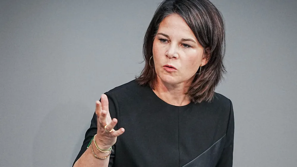 FILED - 23 November 2022, Berlin: German Foreign Minister Annalena Baerbock, speaks during a Bundestag session. Photo: Kay Nietfeld/dpa