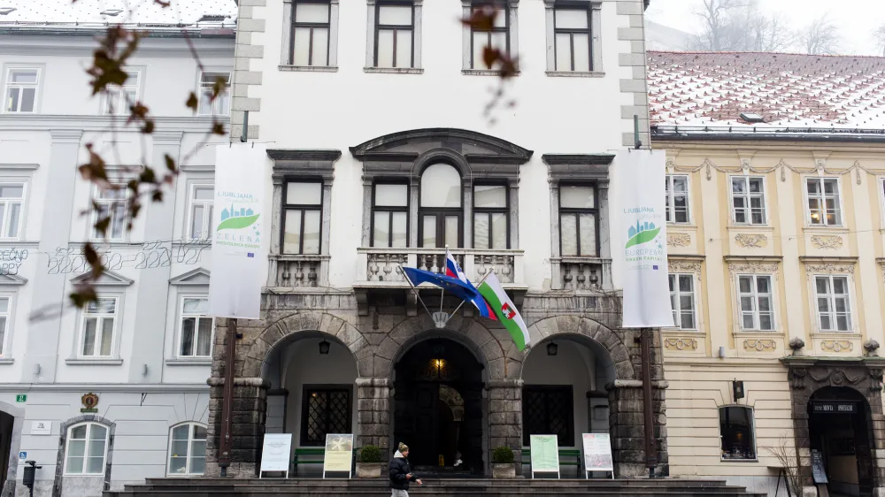 - 31.01.2017 - Mestna hi&scaron;a v Ljubljani - Mestni trg 1 - Magistrat - Rotovž - Mestna občina Ljubljana (MOL) - stavba - //FOTO: Matjaž Ru&scaron;t