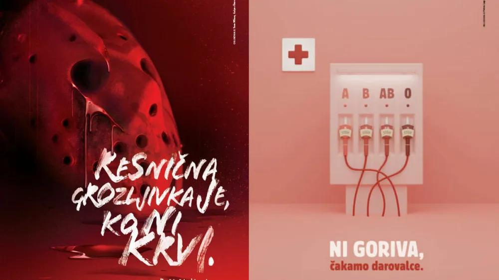 Resnična grozljivka je naslov zmagovalnega plakata 15. Plaktivata, pod katerega se podpisujeta avtorja Sara Mlinar in Ga&scaron;per &Scaron;tern &ndash; AV studio (levo). Zmagovalni plakat v &scaron;tudentski kategoriji Sveža kri avtorice Petre Lapajne Povirk z naslovom Gorivo življenja (desno).