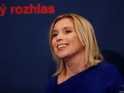 Czech presidential candidate Danuse Nerudova attends the last radio debate before the country's direct presidential election in Prague, Czech Republic, January 13, 2023. REUTERS/David W Cerny