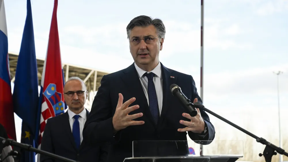 predsednik Vlade Republike Hrva&scaron;ke Andrej Plenković <br><br>- 1.1.2023 &ndash; Vstop Hrva&scaron;ke v schengensko in evrsko območje.<br><br>//FOTO: Nik Erik Neubauer