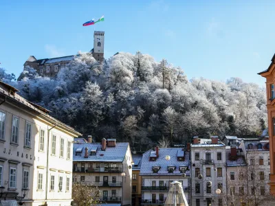 12.12.2022. Zasnežen ljubljanski grad.&nbsp;