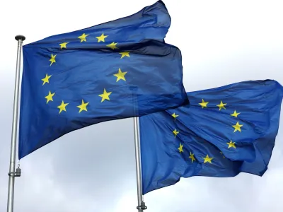 European Union flags flutter outside the EU Commission headquarters, in Brussels, Belgium, February 1, 2023 REUTERS/Yves Herman