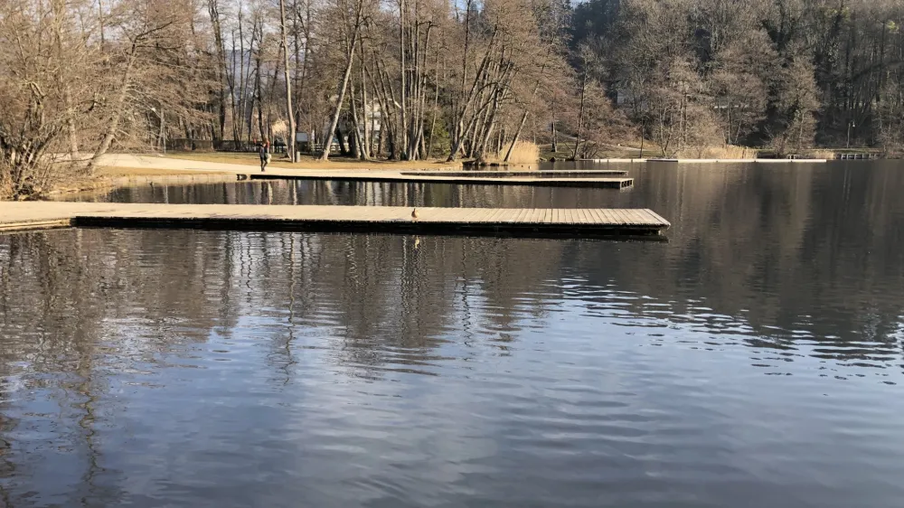 Za zdaj na povr&scaron;ini Blejskega jezera &scaron;e ni opazno tako močno cvetenje alg kot v preteklih letih, a se lahko hitro pojavi.&nbsp;