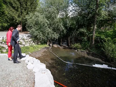 Lani je Kemis zbral 24.035 ton vseh odpadkov, od katerih jih je bilo 60 odstotkov nevarnih, 40 odstotkov pa nenevarnih. Na fotografiji: Miro Cerar, leta 2017 predsednik vlade, si ogleduje posledice požara v vrhni&scaron;kem Kemisu.