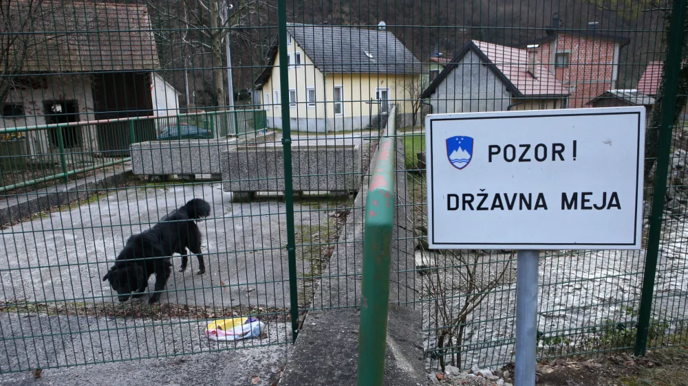 Ograjo je leta 2015 začelo postavljati podjetje Minis. Rezilno žico je lani poleti delno odstranila vojska, kraj&scaron;e po&scaron;kodovane dele ograje pa tudi že podjetja, ki so bila zadolžena za njeno vzdrževanje. Foto: Tomaž Skale&nbsp;