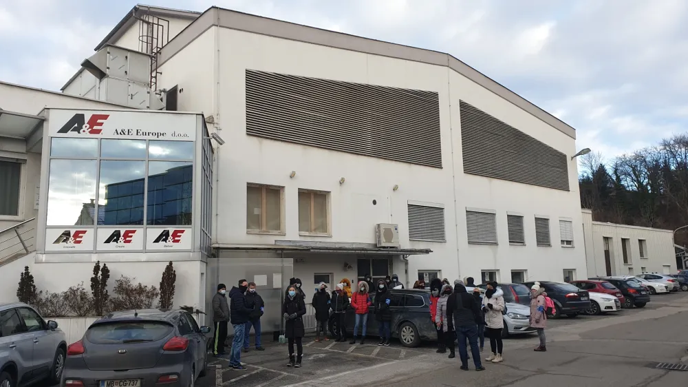 Maribor, podjetje A&E Europe.<br>Stavka zaposlenih v mariborskem podjetju A&E Europe.