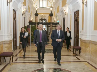 Srečane notranjih ministrov Italija, Mattea Piantedosija, in Slovenije, Bo&scaron;tjana Poklukarja, v Rimu 13. 4. 2023