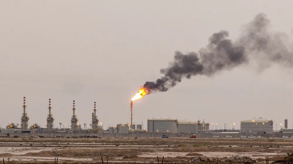 Petroleum refineries in the morning