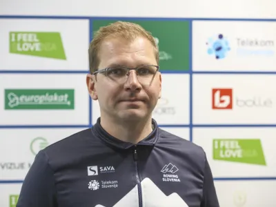 Jan Ilar, selektror vesla&scaron;ke reprezentance- 20.04.2023 - Vesla&scaron;ka zveza Slovenije (VZS) &ndash; vesla&scaron;ka reprezenztanca pred evropskim prvenstvom na Bledu. - veslači - //FOTO: Luka Cjuha