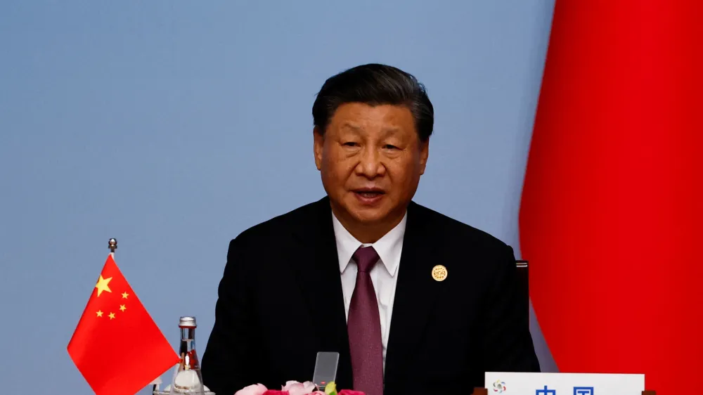 Chinese President Xi Jinping speaks during the joint press conference for the China-Central Asia Summit in Xian, Shaanxi province, China May 19, 2023. REUTERS/Florence Lo/Pool