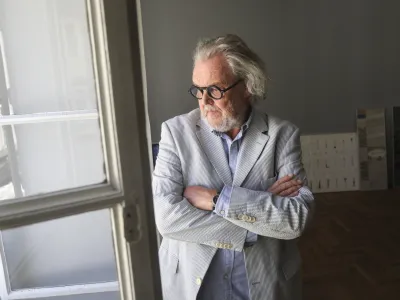 Ranko Novak, grafični oblikovalec - 13.09.2022 &ndash; Mestna galerija Ljubljana &ndash; pregledna razstava oblikovalca Ranka Novaka pod naslovom Oblika vsebine - Grafično oblikovanje 1974&ndash;2022. //FOTO: Jaka Gasar