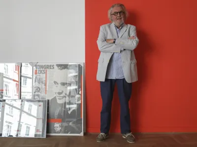 Ranko Novak, grafični oblikovalec - 13.09.2022 &ndash; Mestna galerija Ljubljana &ndash; pregledna razstava oblikovalca Ranka Novaka pod naslovom Oblika vsebine - Grafično oblikovanje 1974&ndash;2022. //FOTO: Jaka Gasar