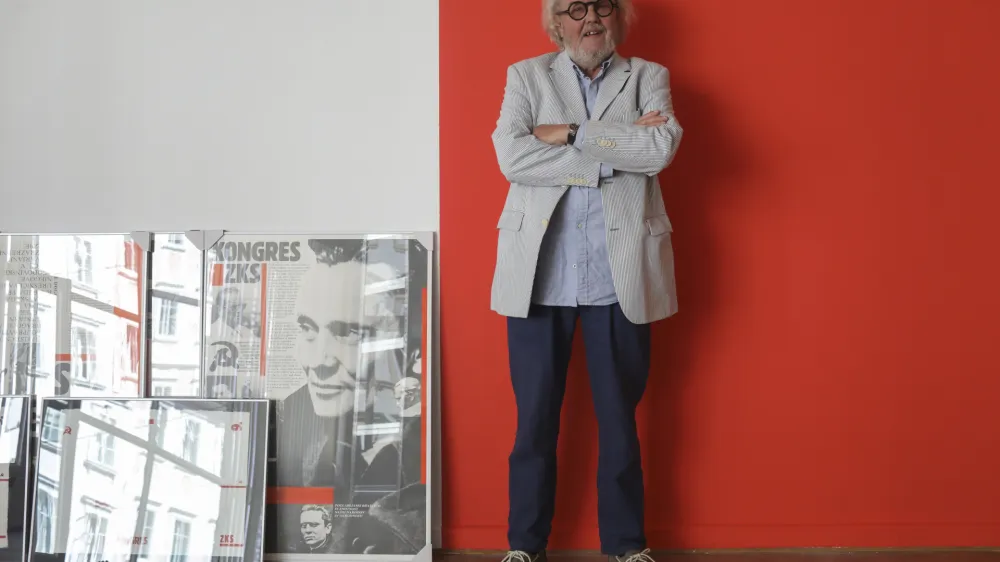 Ranko Novak, grafični oblikovalec - 13.09.2022 &ndash; Mestna galerija Ljubljana &ndash; pregledna razstava oblikovalca Ranka Novaka pod naslovom Oblika vsebine - Grafično oblikovanje 1974&ndash;2022. //FOTO: Jaka Gasar