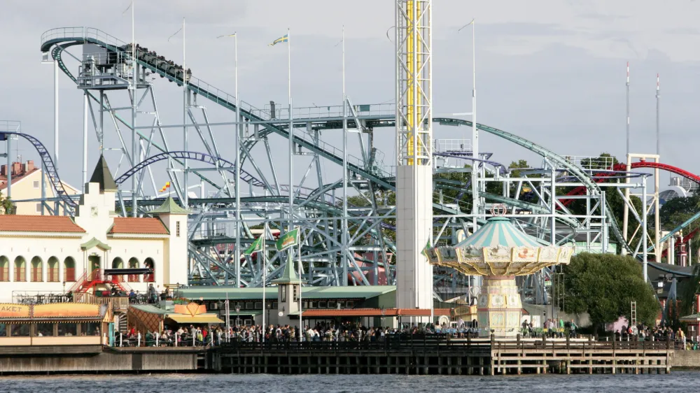 People visit Grona Lund amusement park in Stockholm, Sweden, September 5, 2009. A fatal accident took place on the park's roller coaster Jetline on June 25, 2023, according to local media. Fredrik Persson/TT News Agency/via REUTERS   ATTENTION EDITORS - THIS IMAGE WAS PROVIDED BY A THIRD PARTY. SWEDEN OUT. NO COMMERCIAL OR EDITORIAL SALES IN SWEDEN.