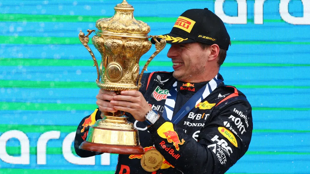 Max Verstappen je brez težav dobil dirko v Silverstonu, njegova prednost v se&scaron;tevku svetovnega prvenstva pred najbližjim zasledovalcem pa je že 99 točk. Foto: Reuters