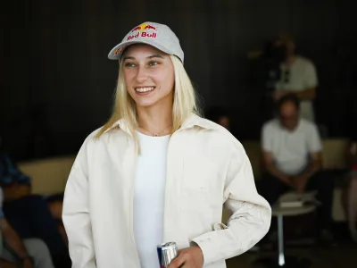 &scaron;portna plezalka Janja Garnbret - 11.07.2023 - novinarska konferenca slovenske &scaron;portne plezalke Janje Garnbret v luči vrnitve po po&scaron;kodbi, doseženih 40 zmag v karieri in prihajajočega SP ter olimpijskih kvalifikacij; //FOTO: Nik Erik Neubauer