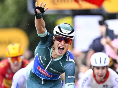 Jasper Philipsen je z gesto pokazal, da je slavil že v četrtem leto&scaron;njem sprintu.&nbsp;