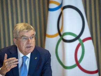 International Olympic Committee (IOC) President Thomas Bach attends the opening of the Executive Board meeting at the Olympic House in Lausanne, Switzerland, March 28, 2023. REUTERS/Denis Balibouse