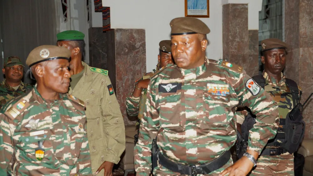 FILE PHOTO: General Abdourahmane Tiani, who was declared as the new head of state of Niger by leaders of a coup, arrives to meet with ministers in Niamey, Niger July 28, 2023. REUTERS/Balima Boureima/File Photo