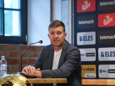 trener NK Domžale Simon Rožman- 21.07.2023 - Nogometna zveza Slovenije &ndash; novinarska konferenca NZS pred 33. sezono Prva liga Telemacha, na kateri je pričakovanja in cilje predstavilo vseh deset prvoliga&scaron;kih trenerjev; - nogometni trenerji - //FOTO: Bojan Velikonja